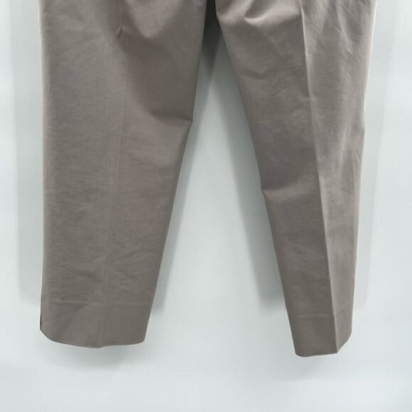 Lafayette 148 New York grey cotton ankle trousers pants size 6 side zip - Picture 6 of 11
